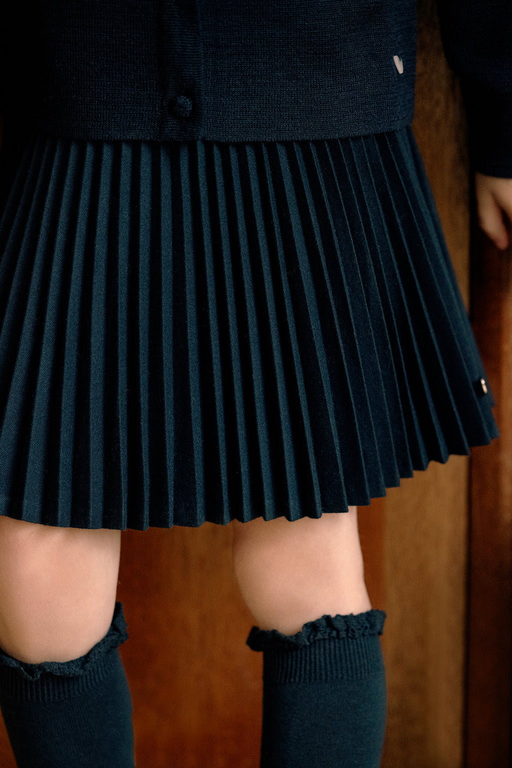 Rok - geplooid Navy