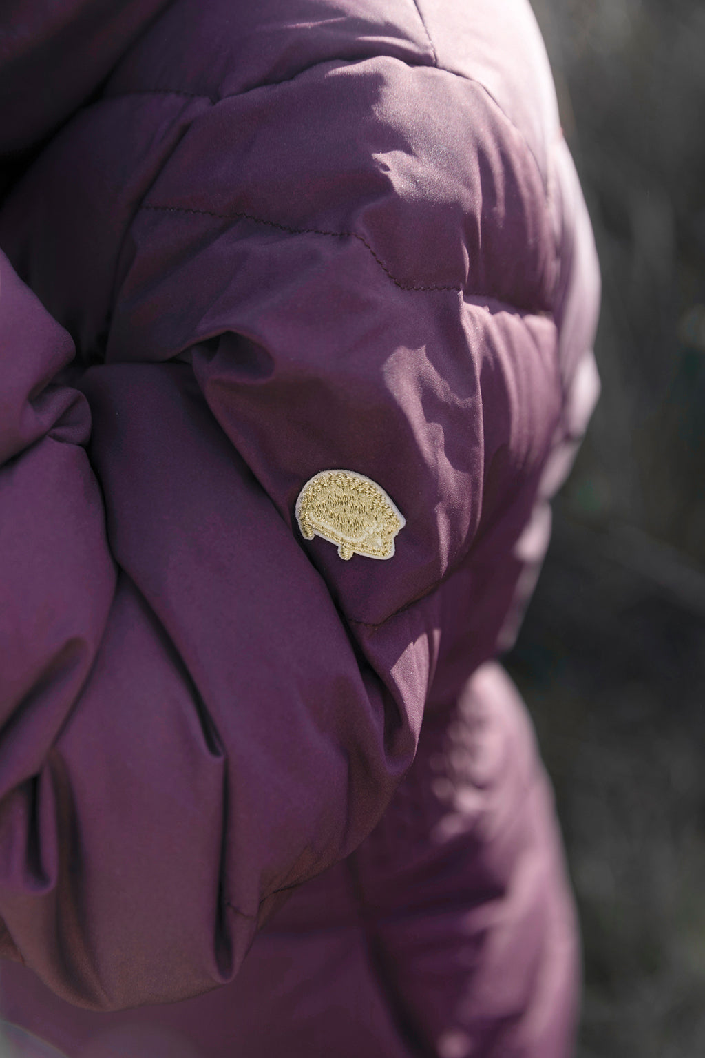 Down jacket - Purple Imitation fur