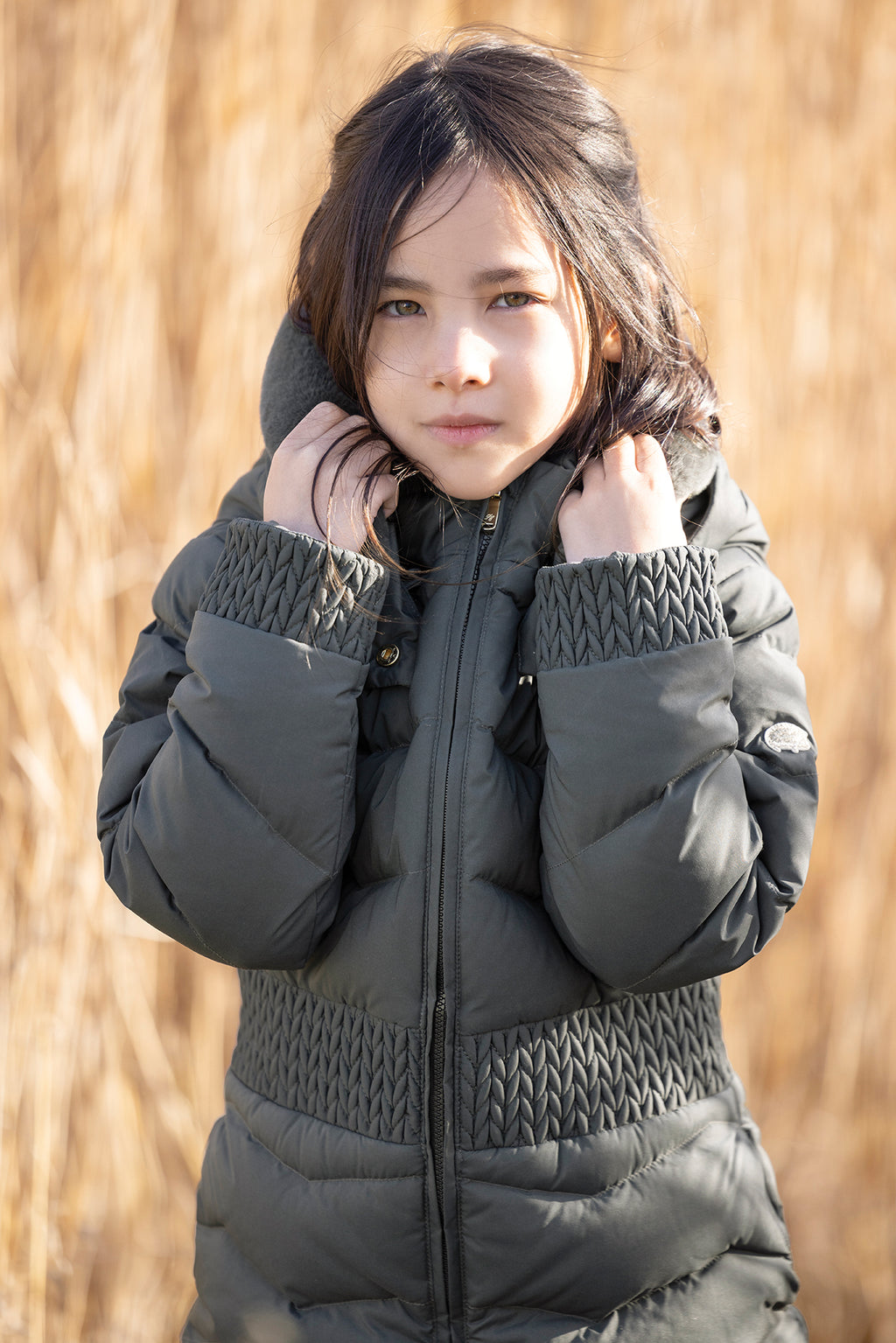 Down jacket - Grey anthracite Imitation fur