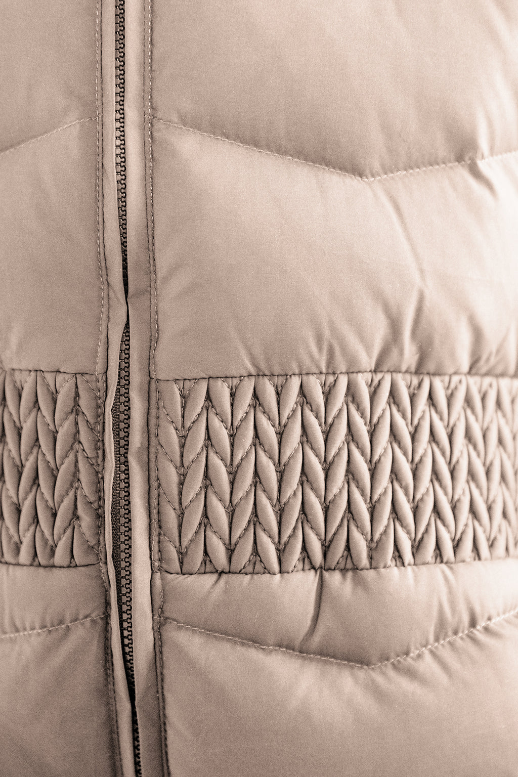 Down jacket - Beige Imitation fur