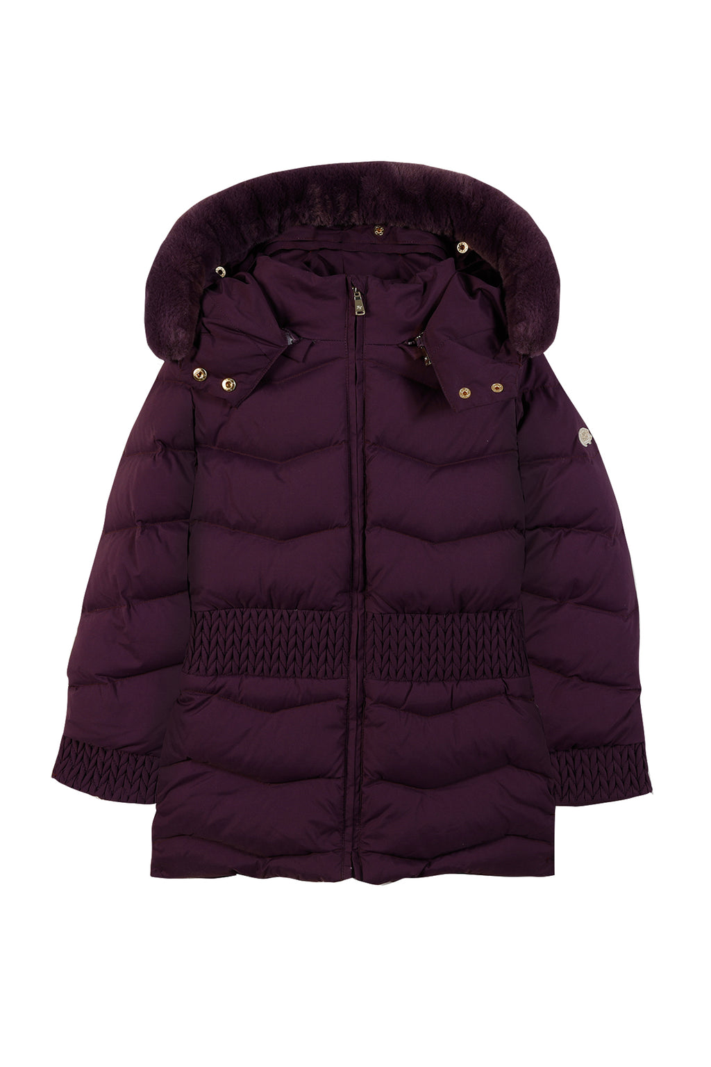 Down jacket - Purple Imitation fur