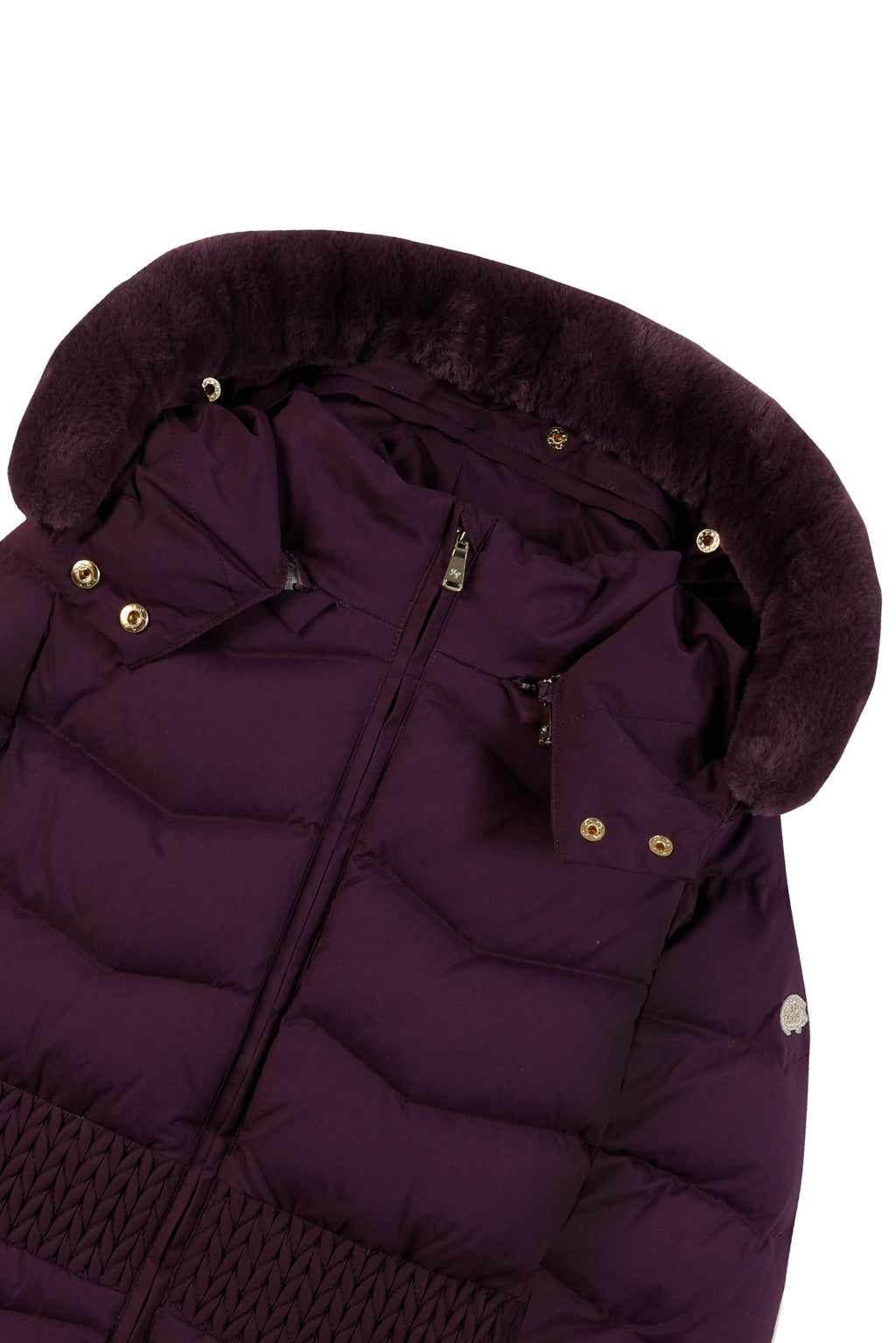 Down jacket - Purple Imitation fur