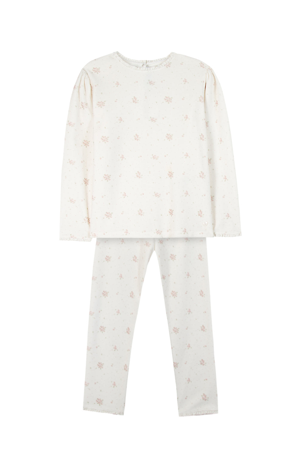 Pajamas Two rooms - Ecru Velvet Print flowery