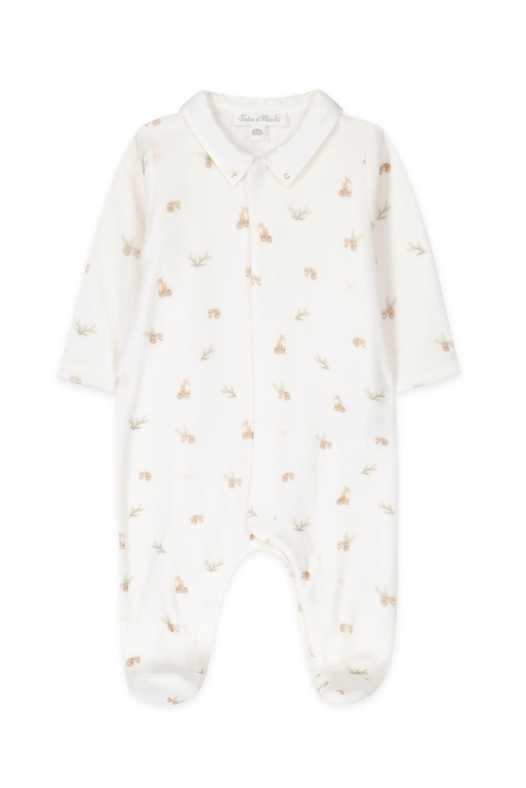 Pajamas - Sand Velvet Print fox