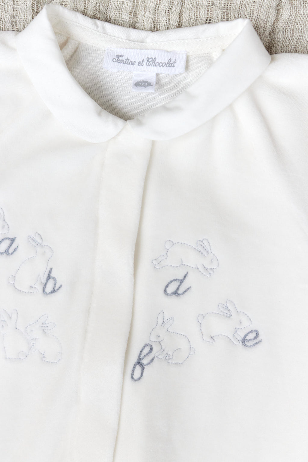 Pajamas - White Velvet Illustration rabbit
