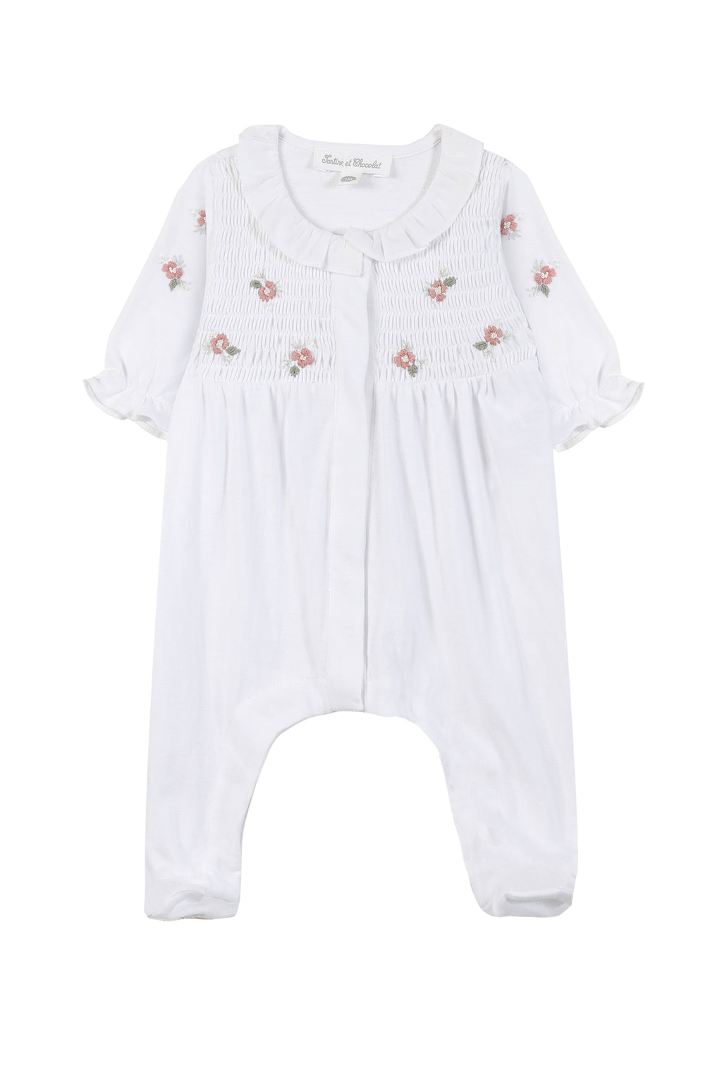 Pajamas - White Embrodery flowery