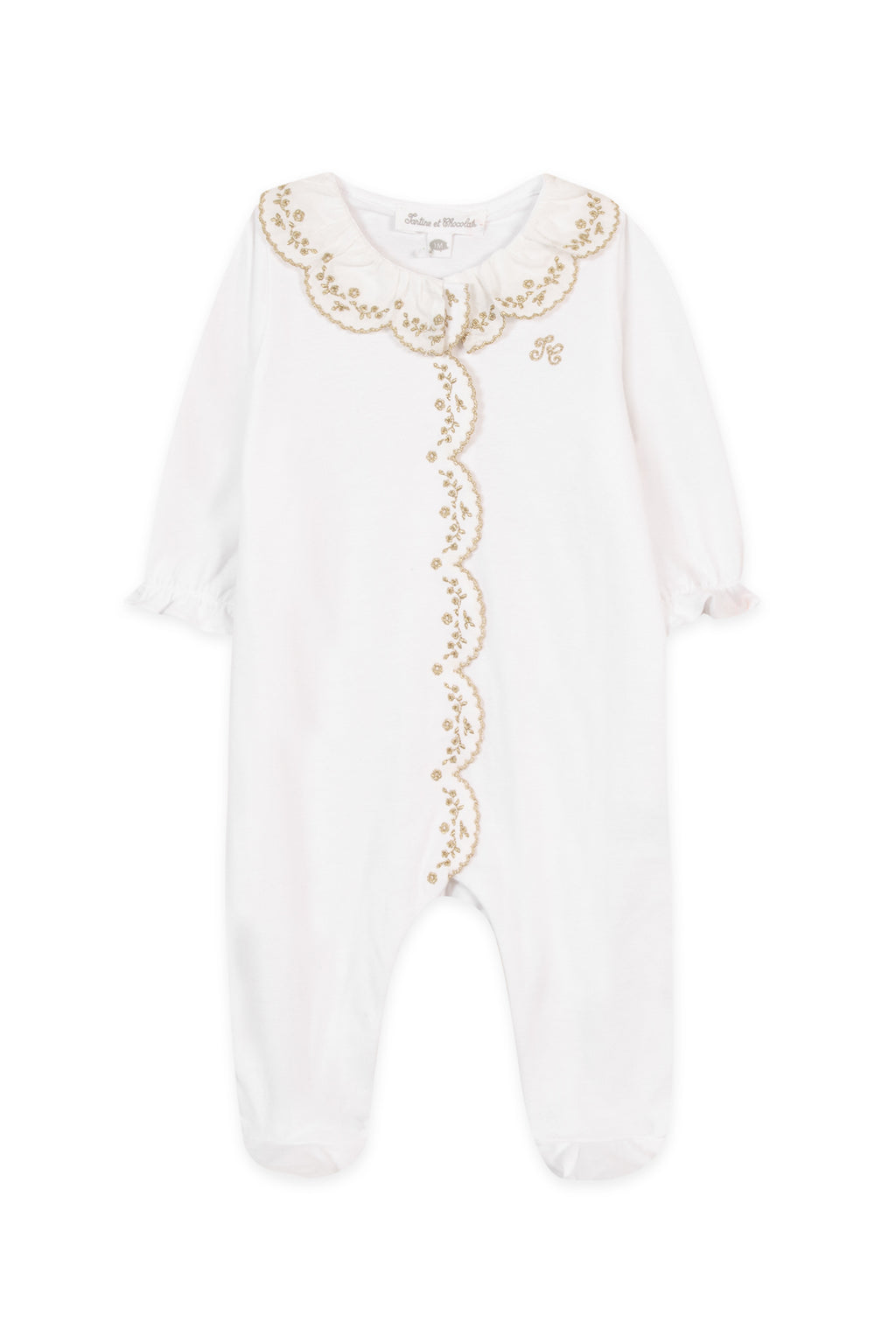 Pyjama - Blanc jersey détails dorés