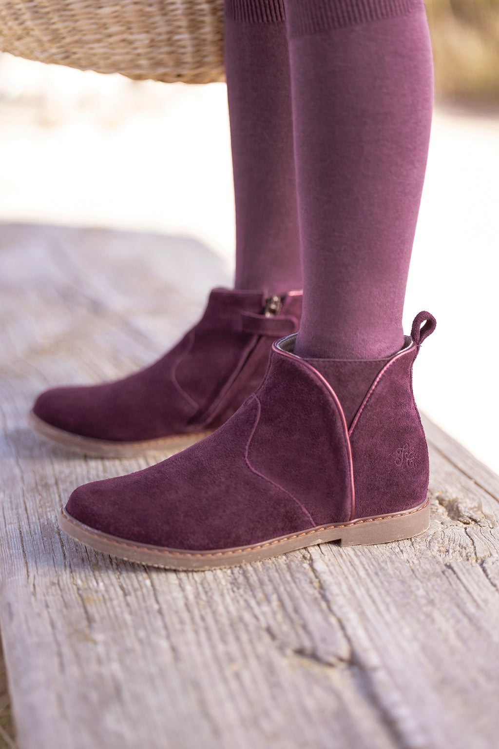 Stiefeletten - Aubergine Leder