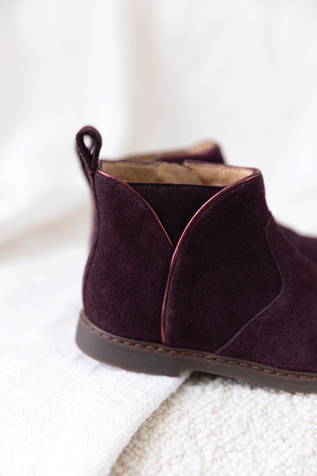 Stiefeletten - Aubergine Leder