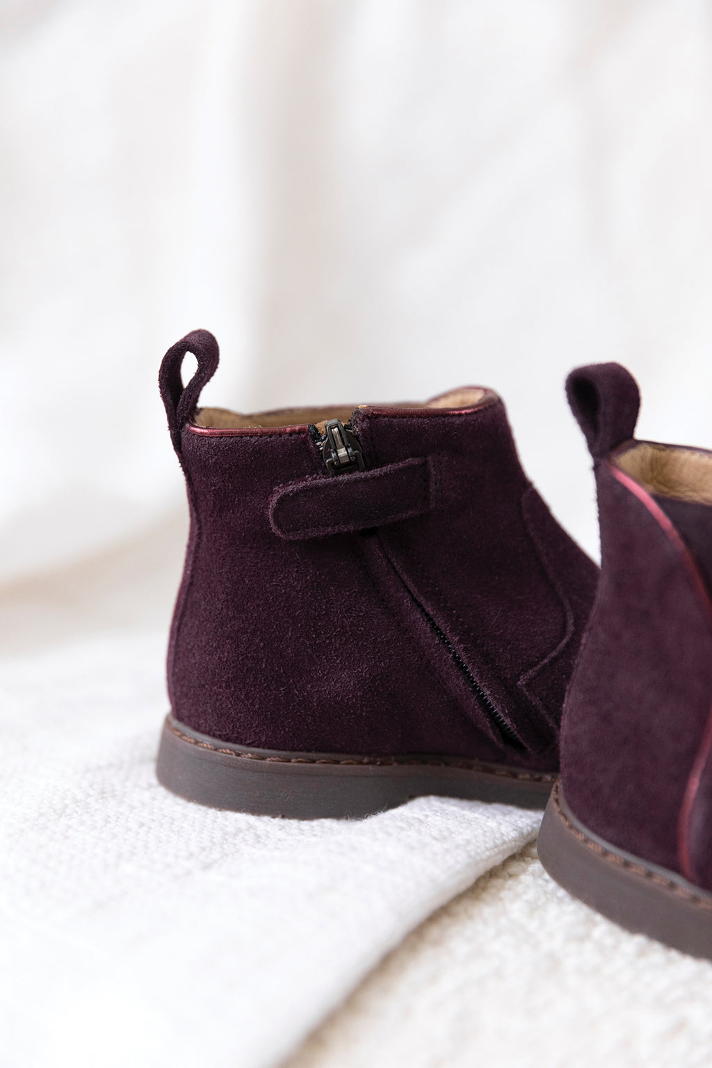 Stiefeletten - Aubergine Leder