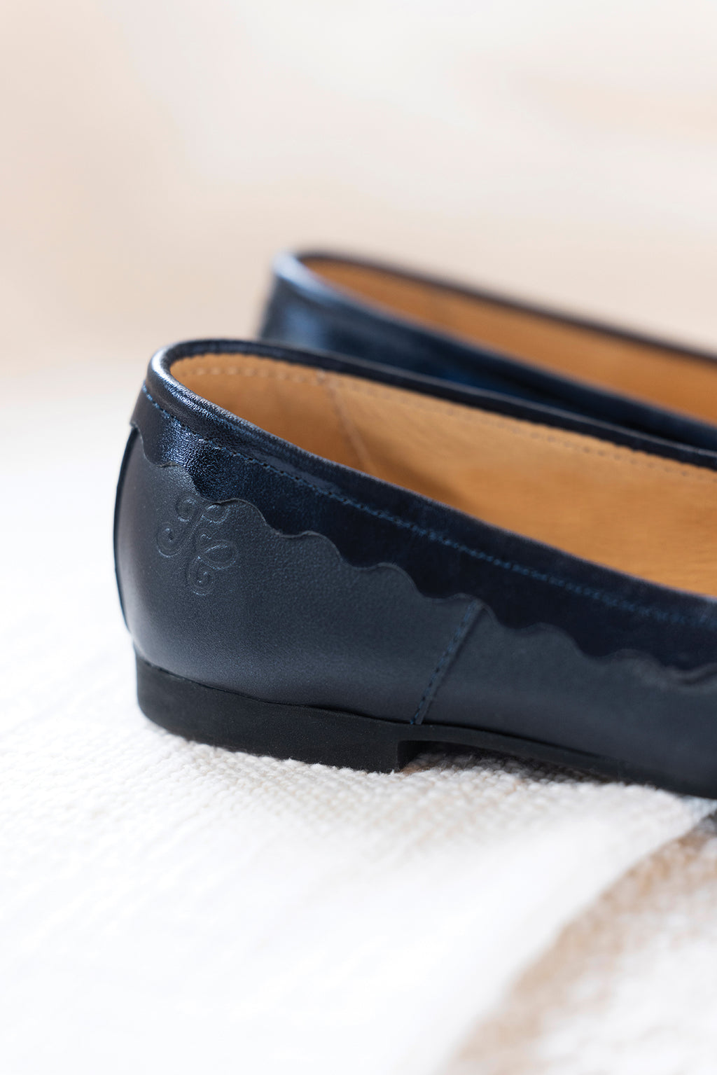 Ballerinas - Leder Marineblau