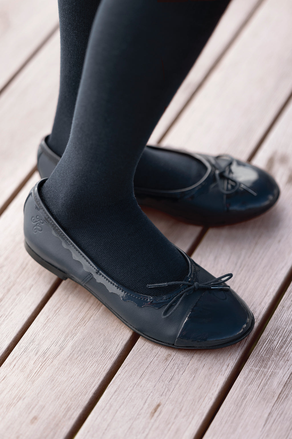 Ballerinas - leer Navy