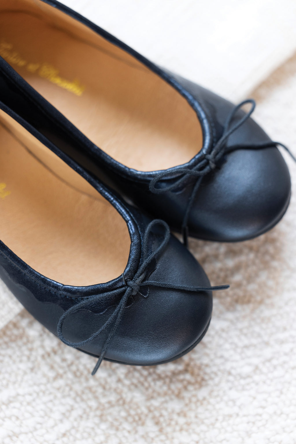 Ballerinas - Leder Marineblau