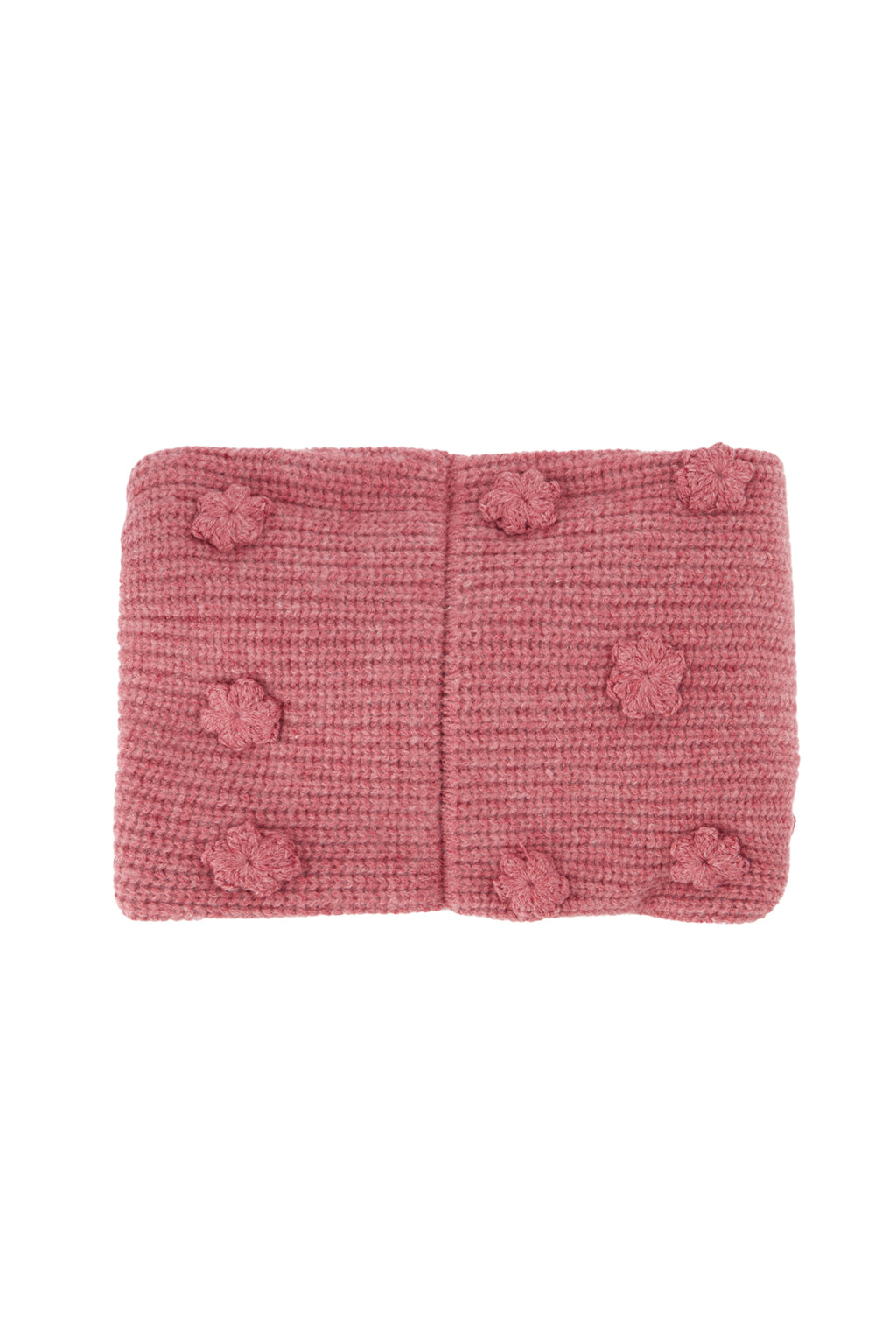 Tour de cou - Rose tricot motif fleurs