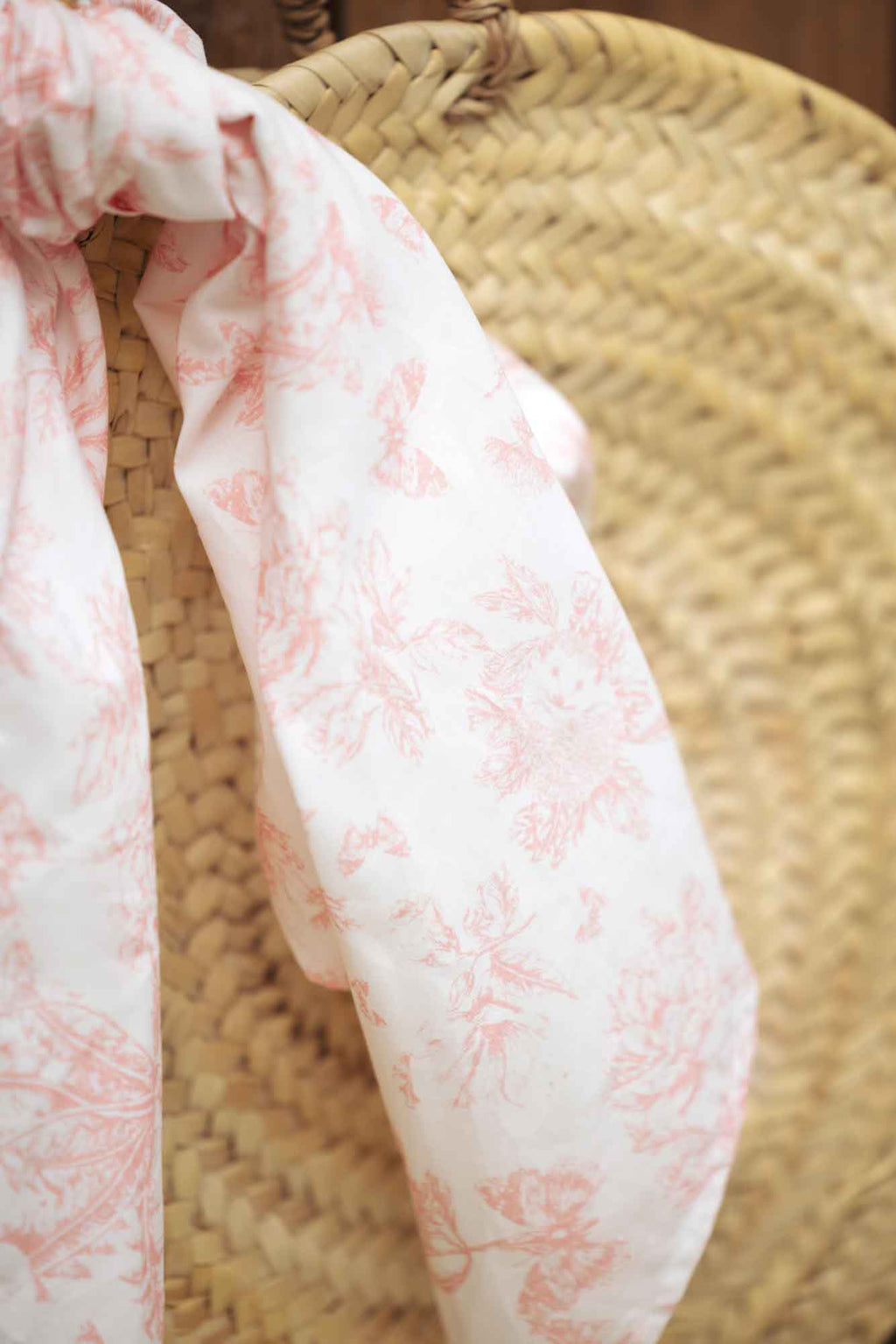 Scarf - Pink Print inspiration Toile de Jouy