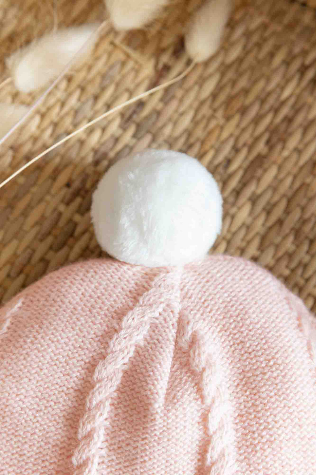 Bonnet - Rose pâle en maille