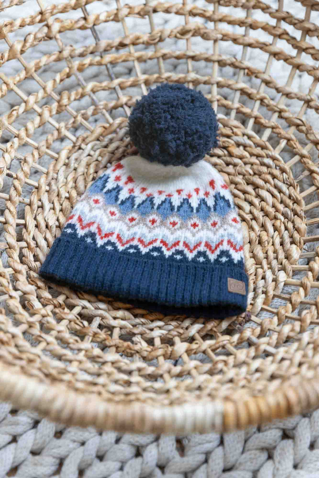 Gorro - Azul marino Lana Y jacquard