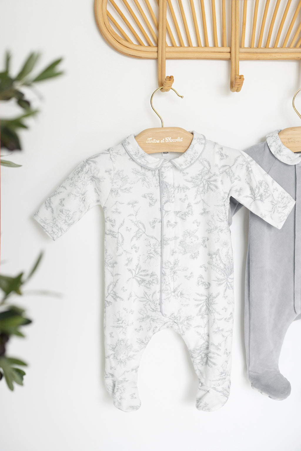 Pyjama's - Gedruktinspiratie toile de jouy Grijs