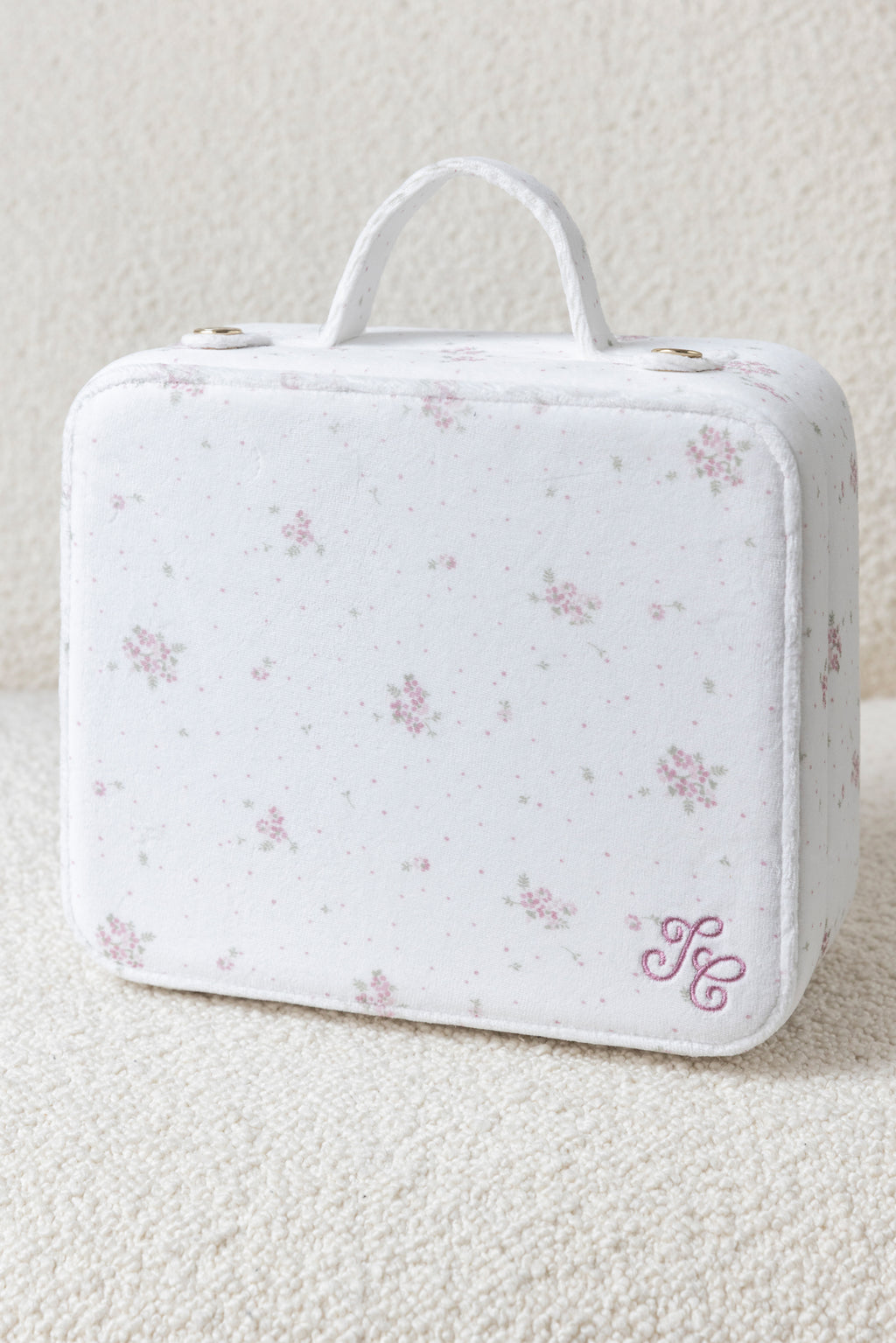 Small case - Ecru flowery