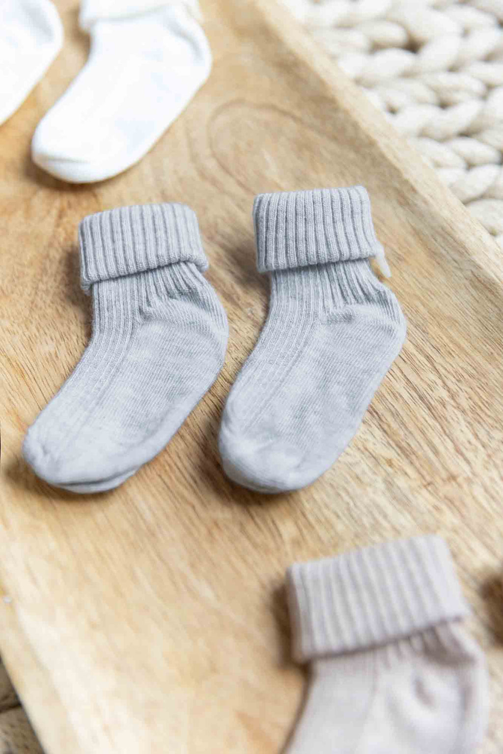 Box Socks - Ecru cotton