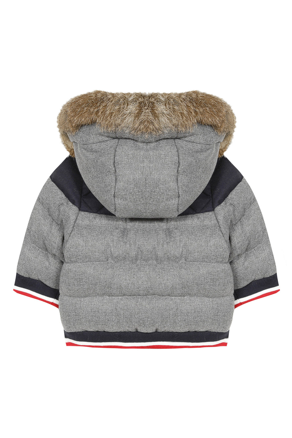 Geschwollene Jacke - Grau Dosen- Flanell