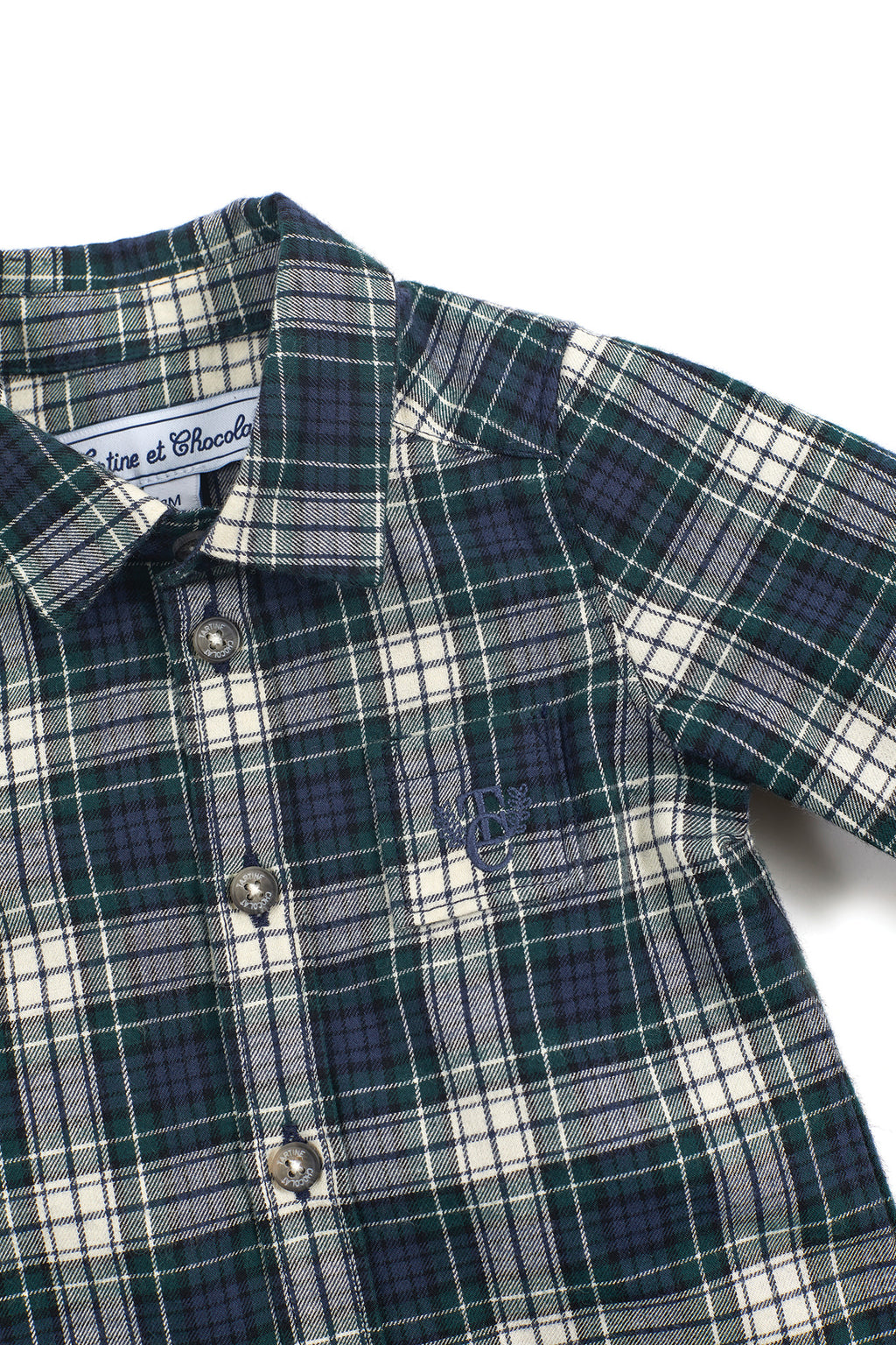 Shirt - Navy katoen Ruiten