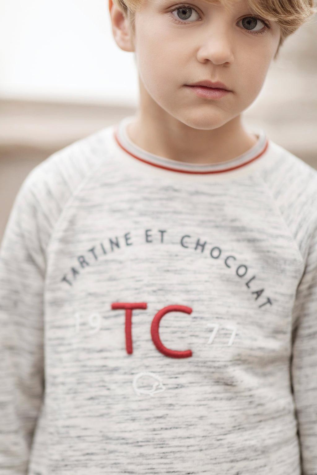 Sweat-shirt - Gris chiné molleton TC