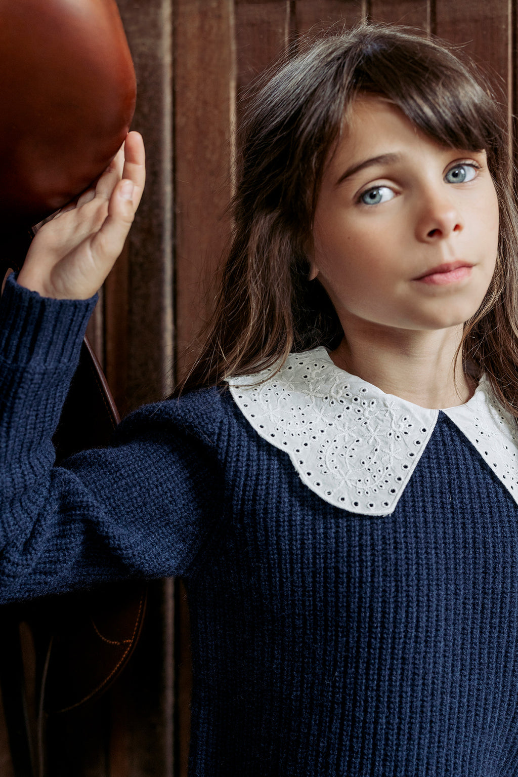 Sweater - Navy Wool Peter pan collar