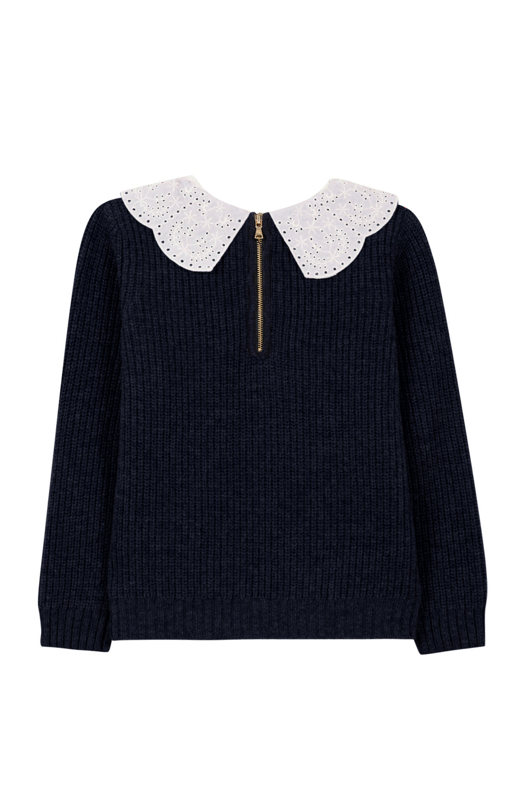 Sweater - Navy Wool Peter pan collar