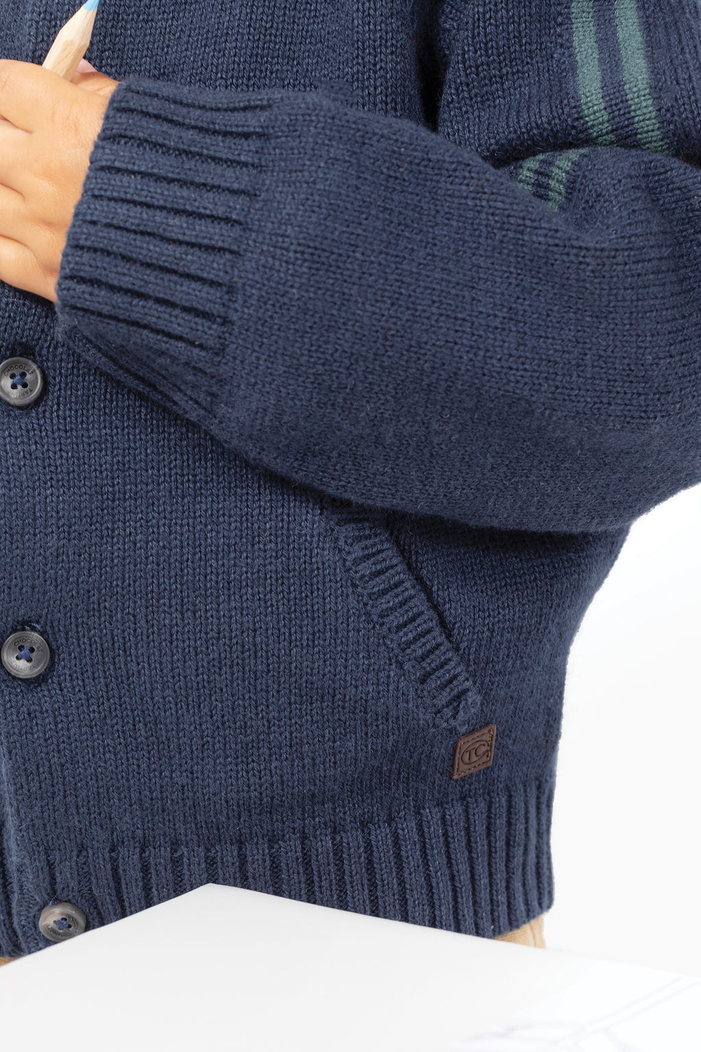 Cardigan - Navy knitting