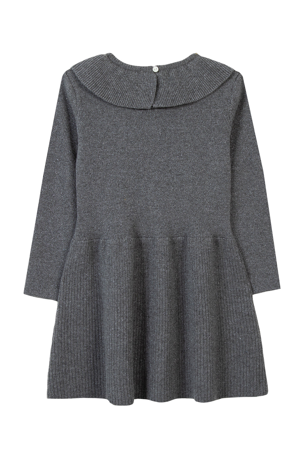 Robe - Gris chiné laine plissée