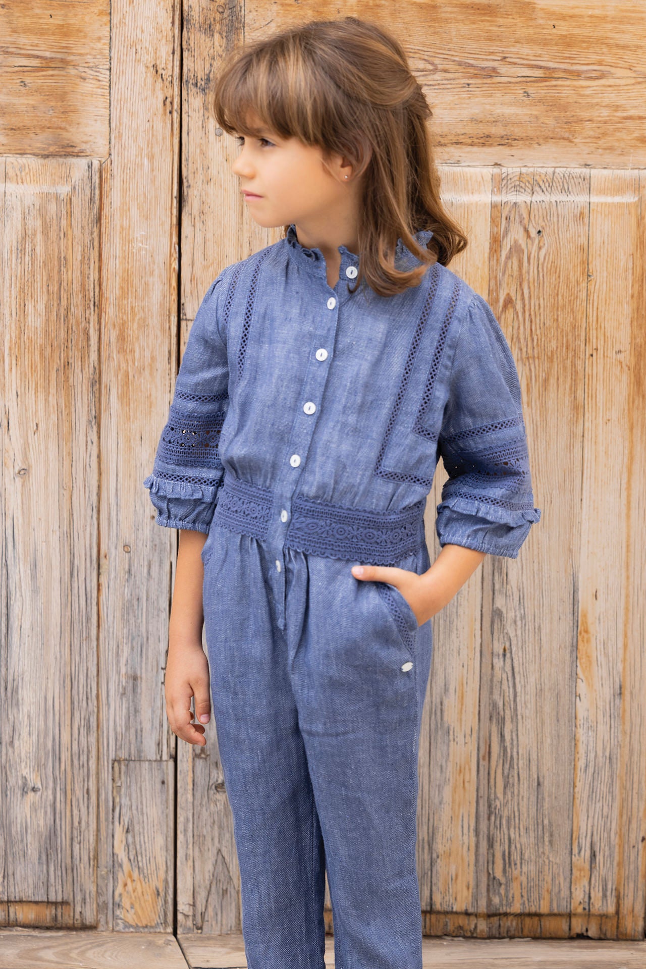 Jumpsuit - Blue Linen girl